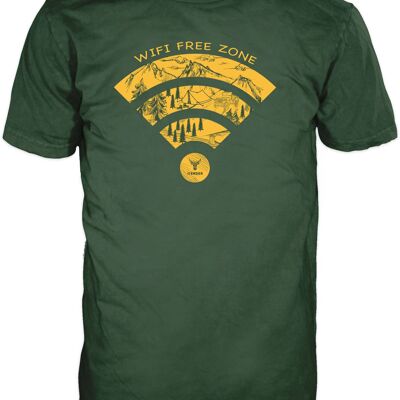 14 Camiseta Ender® Wifi Free Zone Verde Oscuro