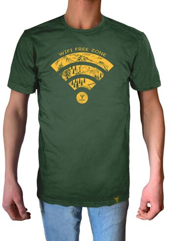 14 T-Shirt Ender® Wifi Free Zone Vert Foncé 2