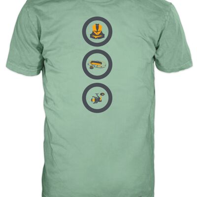 14Ender® T-shirt verde polvere da pesca