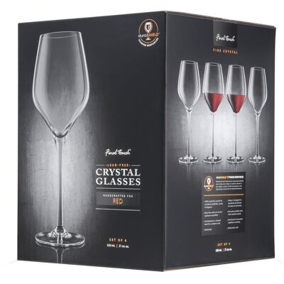 Final Touch Durashield Lot de 4 verres à vin rouge