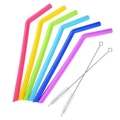 Bar Bespoke Coloured Silicone Straws 6 Pack