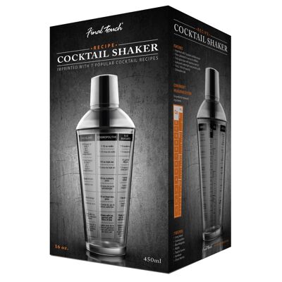 Shaker per cocktail con ricetta in vetro Final Touch