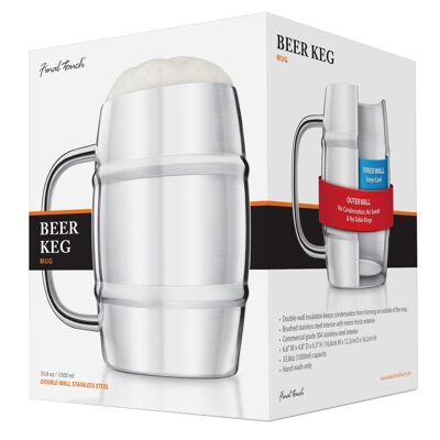 Final Touch Jumbo Double Walled Beer Keg Mug