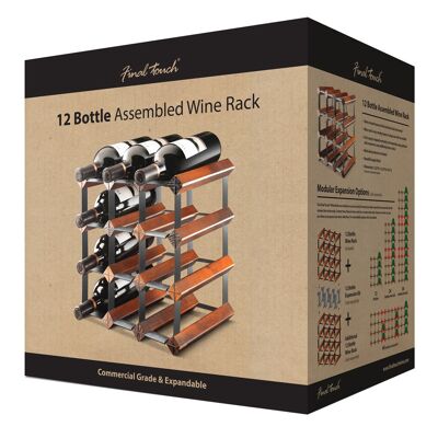 12 Bottle Assembled Maple Wine Rack