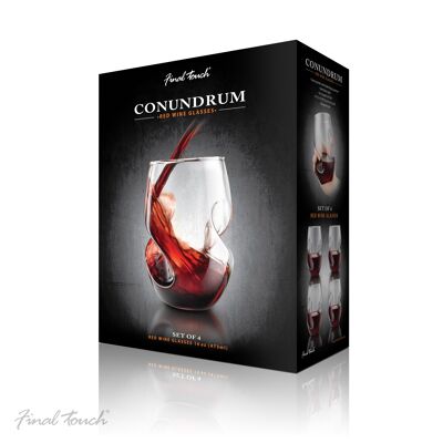 Juego de 4 copas de vino tinto Final Touch Conundrum