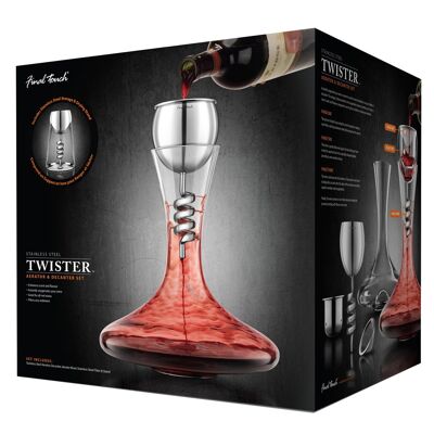 Final Touch Stainless Steel Twister Decanter