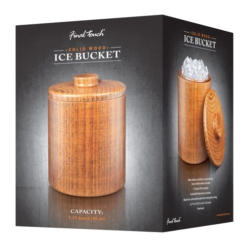 Final Touch Solid Wood Ice Bucket 1.2 Litres