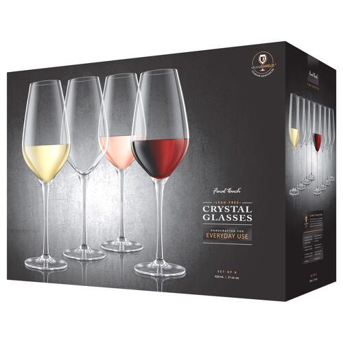 Final Touch Set of 8 Everyday Lead Free Crystal Wine Glasses