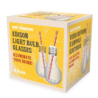 Bicchieri per lampadine Edison su misura da bar, 4 pezzi