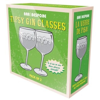 Bar Bespoke Tipsy Gin Glass Lot de 2 1