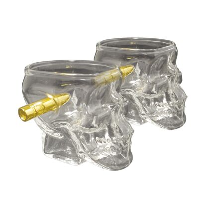 Bicchieri da shot con testa di teschio su misura da bar - Confezione da 12 - Perfetti per Halloween
