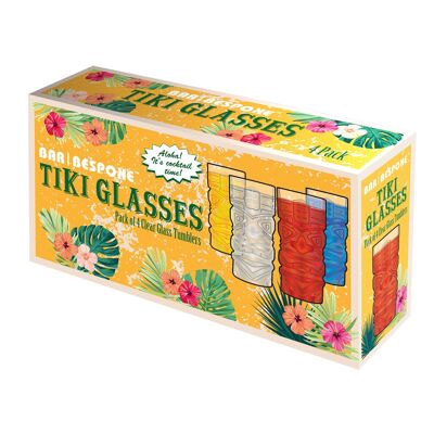 Paquete de 4 vasos Tiki a medida para bar