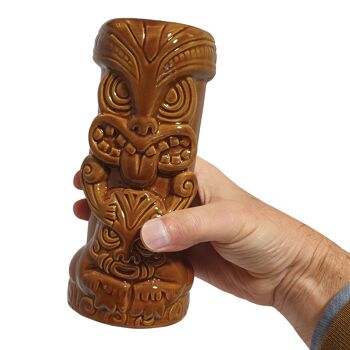 Bar Bespoke Tiki Mugs Lot de 2 Marron et Rouge 8