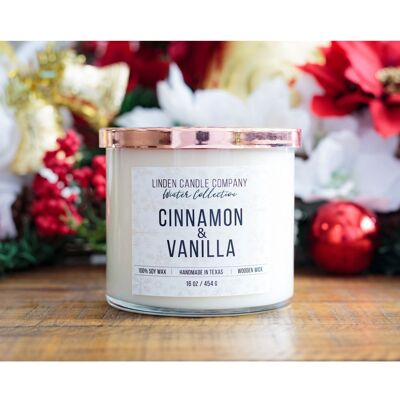 Linden Candle Company Cinnamon and Vanilla 16OZ Seasonal Candle /
