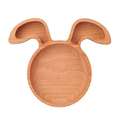 The Wood Life Project EcoFriendly Wooden Rabbit Plate/Kids Plate /