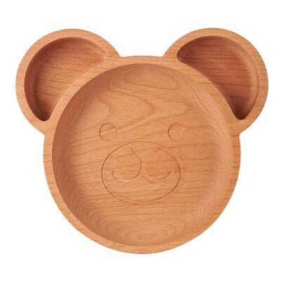 The Wood Life Project EcoFriendly Wooden Bear Plate/Kids Plate /