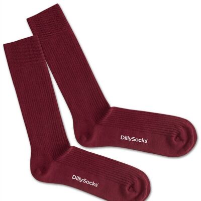 Ribbed Wine Red Sock