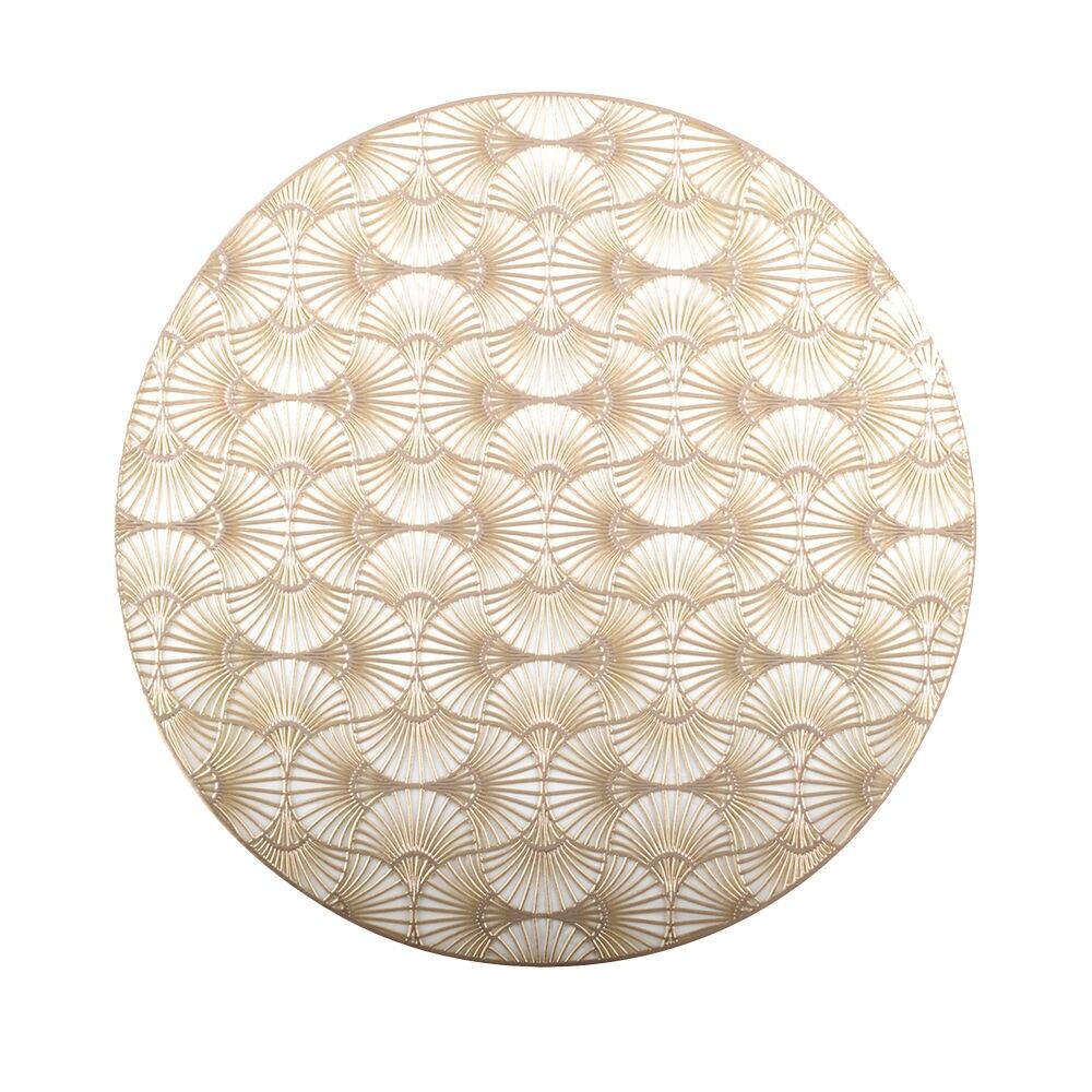 Runder goldener Ginkgo-Untersetzer