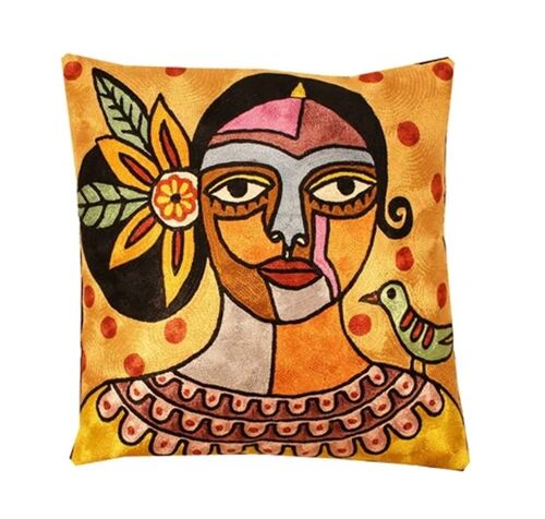 Funky-Picasso-style-multicolored-woman-art-throw-pillow-cover / PC00001239897802