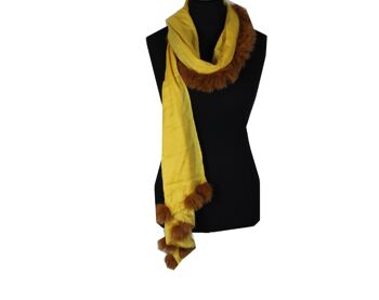 Écharpe en fourrure de Pashmina en cachemire jaune onyx délicate faite à la main / SP0009-1 1