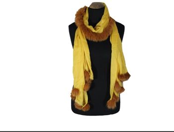 Écharpe en fourrure de Pashmina en cachemire jaune onyx délicate faite à la main / SP0009-1 3