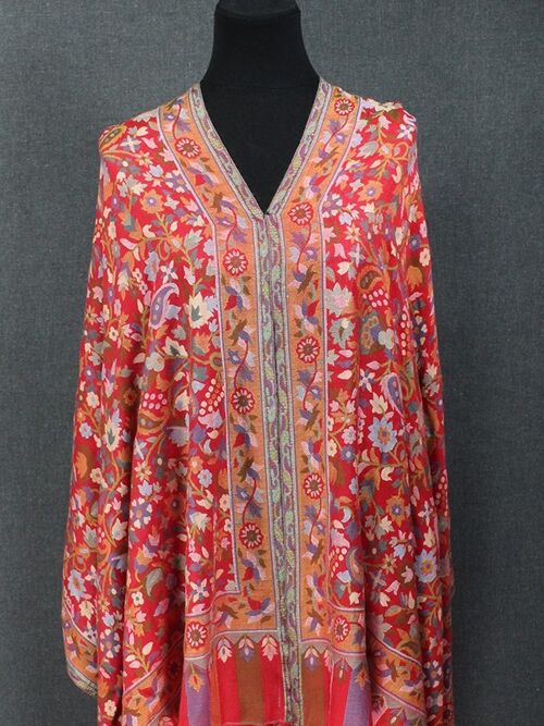 Elegant Red Kani Modal Paisleys shawl / CAS00021
