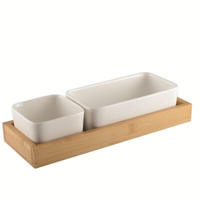 Set aperitif 2 coupelles porcelaine et bamboo 1