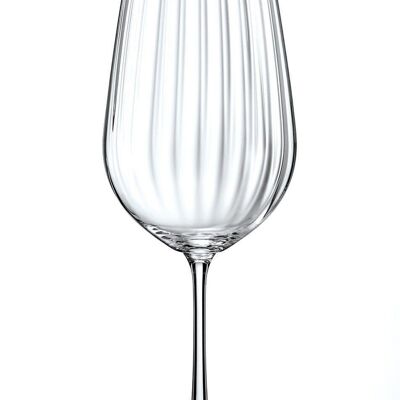 WATER GLASS ON FOOT 550 ML CRYSTALLINE-LOT OF 6