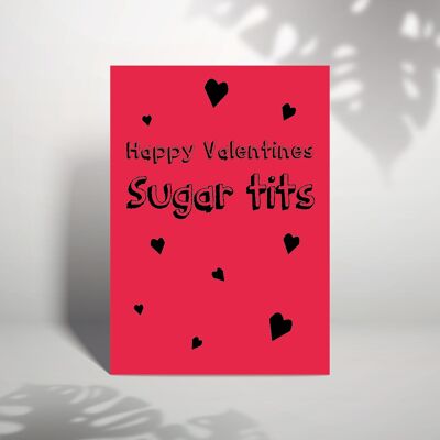 Cartolina d'auguri di Happy Valentines Sugar Tits