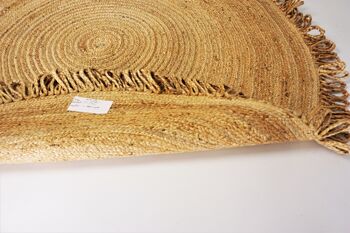 Tapis rond tressé en jute naturel, tapis en jute Boho de 150 cm, 2