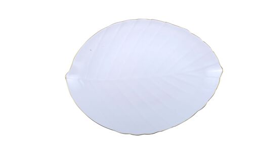 Assiette plate feuille blanche