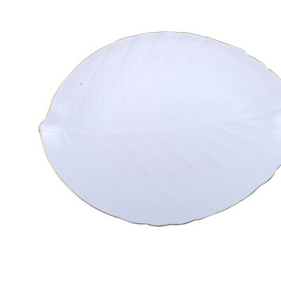 Assiette plate feuille blanche