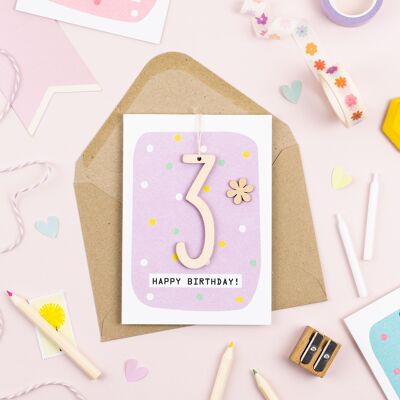 Carte d'anniversaire 3 ans/3e anniversaire