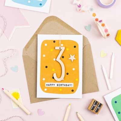 Carte d'anniversaire 3 ans/3e anniversaire