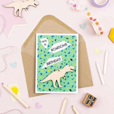 Birthday Card, T-Rex Dinosaur Keepsake