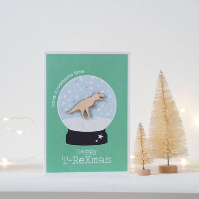 Dinosaurier-Weihnachtskarte