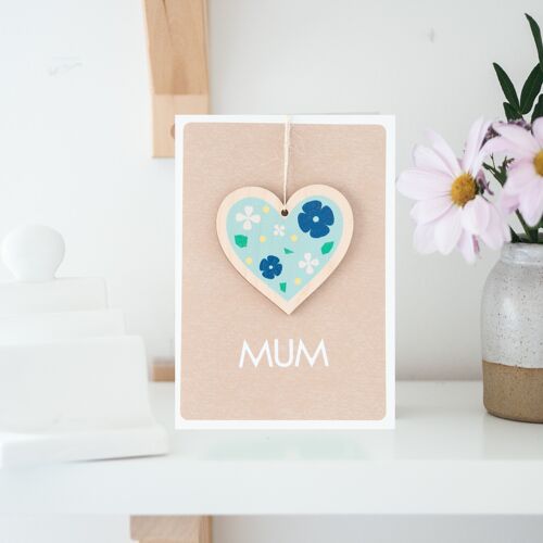 Mum Card / Heart Keepsake Card for Mum