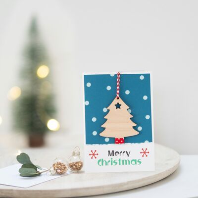 Cartolina di Natale ricordo dell'albero di Natale