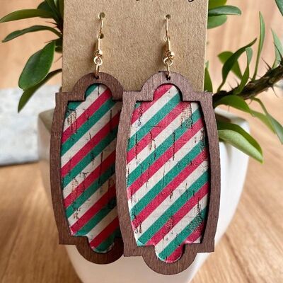 Fashion Vintage Wooden Striped Stars Women's Earrings