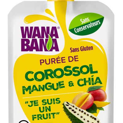 PURÉE "WANA BANA" DE COROSSOL, DE MANGUE ET DE GRAINES DE CHIA  -  90 g