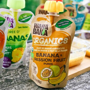 "ORGANIC" "WANA BANA" PUREE OF BANANA AND PASSION FRUIT - 90g 2