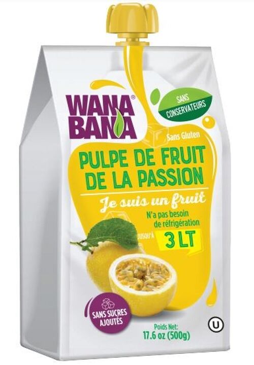 Pulpe "WANA BANA" DE FRUITS DE LA PASSION  -  500g