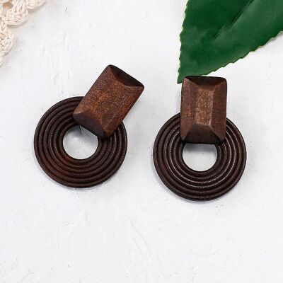 Handmade Ethnic Wooden Women Fashion Drop Earrings