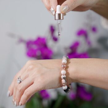 Diffuseur de bracelet en cristal de guérison avec huile de paix intérieure (JASPER, LAVA ROCK & CHARM) 4
