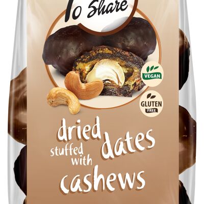 Dried Dates stuffed with Cashews & covered in 70% Belgian Dark Chocolate 100g