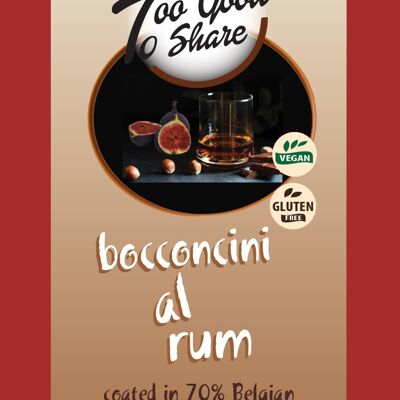 Bocconcini al Rum covered in 70% Belgian Dark Chocolate 100g