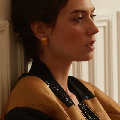 Distorted gold earrings