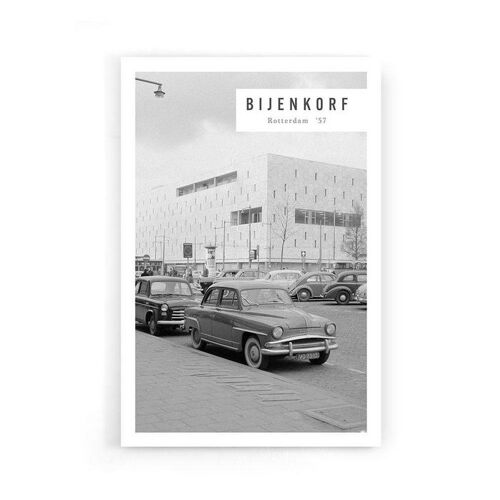 Bijenkorf Rotterdam '57 - Poster ingelijst - 50 x 70 cm