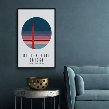 Golden Gate Bridge États-Unis III - Affiche - 40 x 60 cm 2