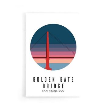 Golden Gate Bridge États-Unis III - Affiche encadrée - 40 x 60 cm 7